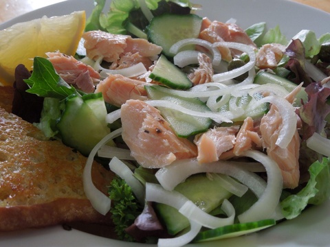 Hot smoked trout salad at the Angler and Antelope Guesthouse